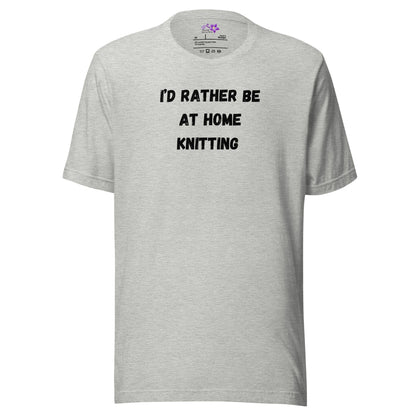 Rather Be Knitting Crew Neck T-Shirt Athletic / XS