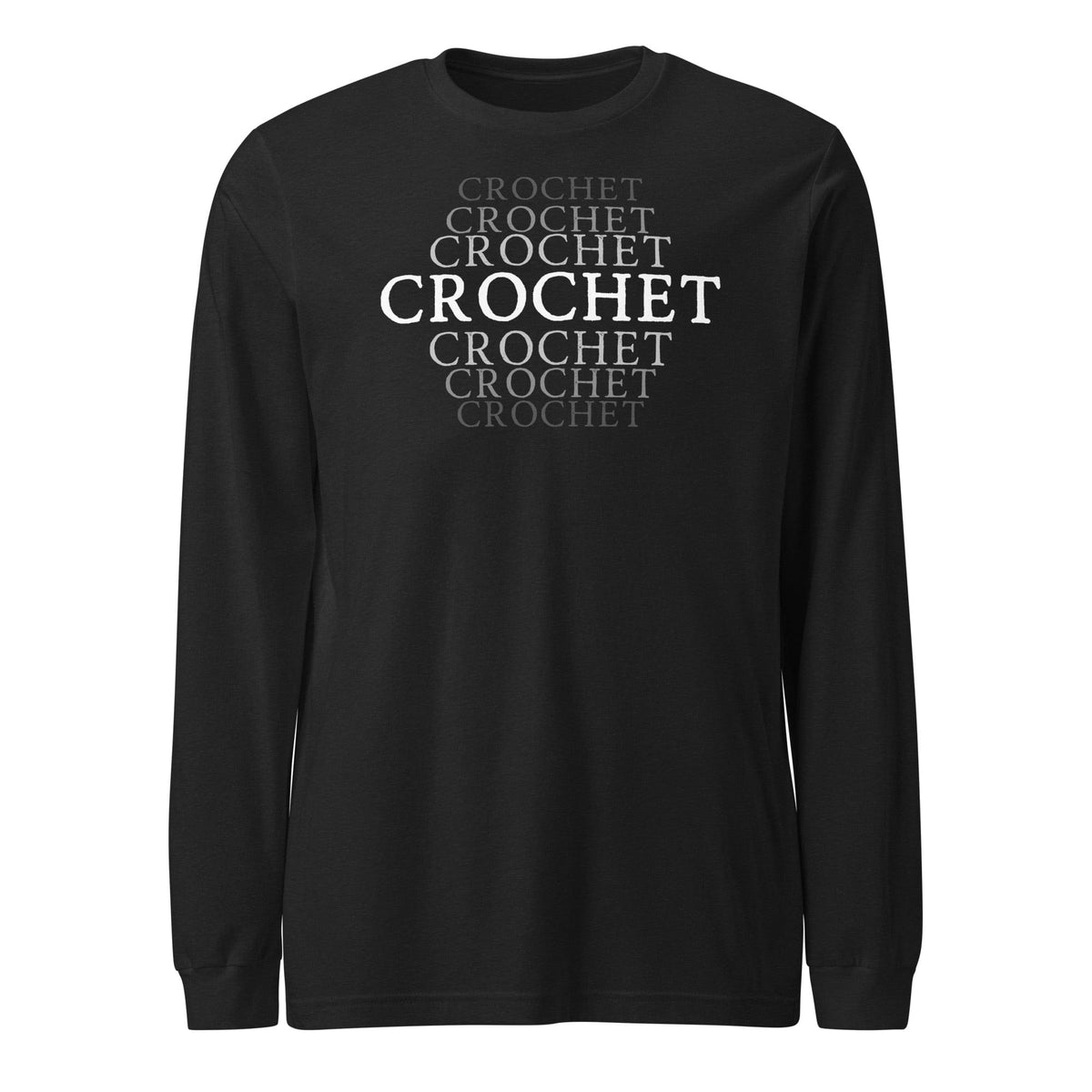 Fading Crochet Long Sleeve Tee Black Heather / S