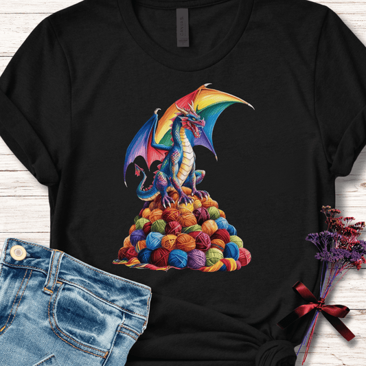 Rainbow Dragon T-Shirt Black Heather / S