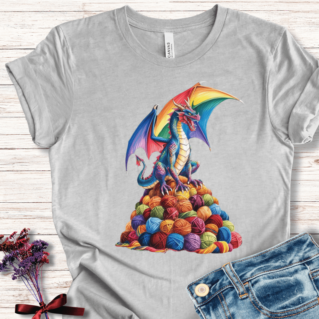Rainbow Dragon T-Shirt Black Heather / S