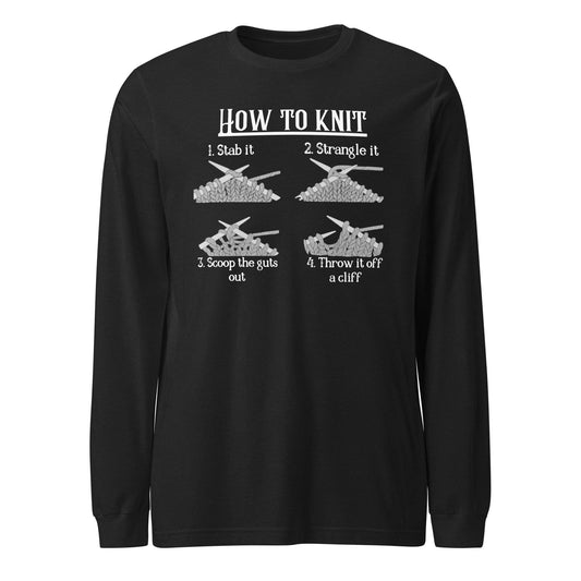 How to Knit Long Sleeve Tee Black Heather / XS