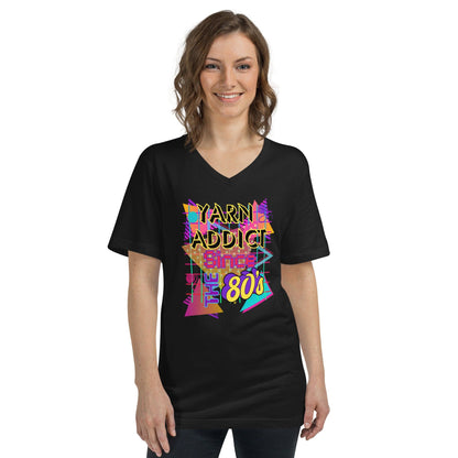 80's Yarn Addict V-Neck T-Shirt Black / S