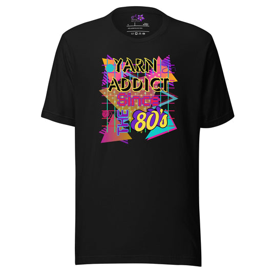 80s Yarn Addict Crew Neck T-shirt Black / S