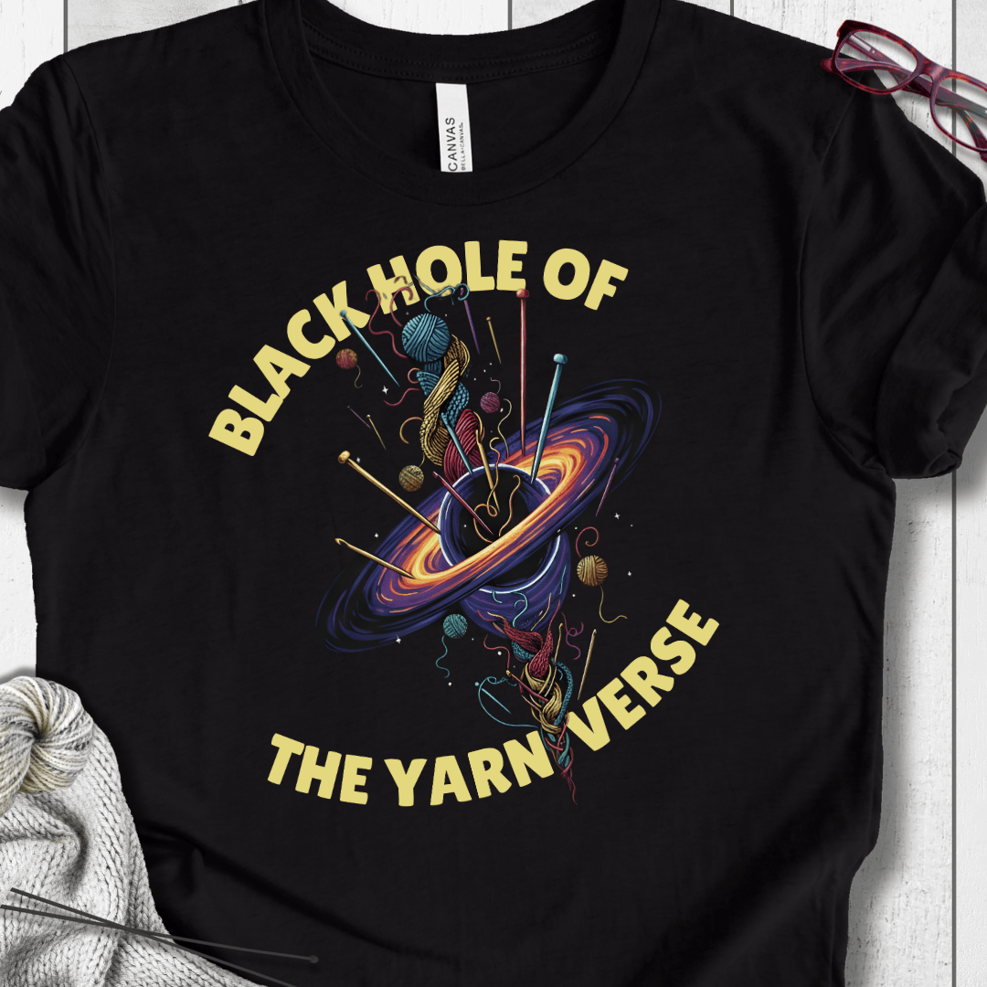 Black Hole of the Yarniverse T-Shirt Black / S