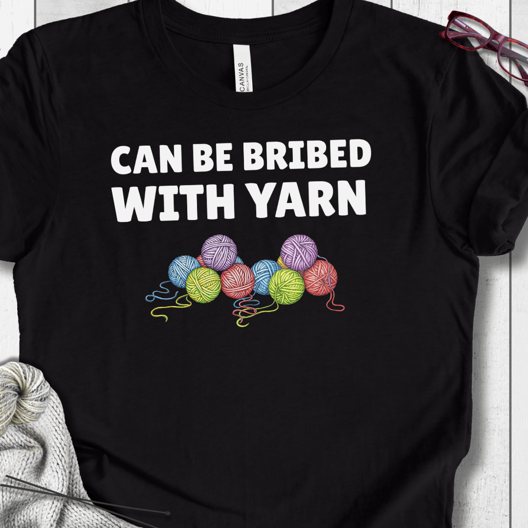 Bribed With Yarn T-Shirt Black / S