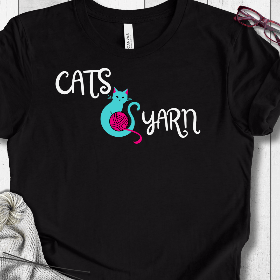 Cats & Yarn T-Shirt Black / S