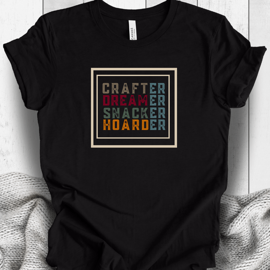 Crafter / Dreamer (with border) T-Shirt Black / S