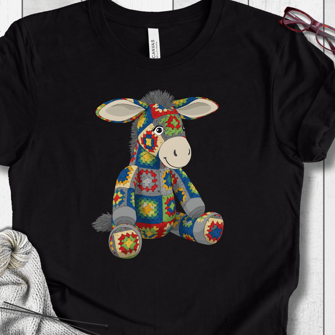 Crochet Donkey T-Shirt Black / S