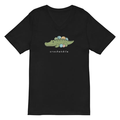 Crochetdile V-Neck T-Shirt Black / S