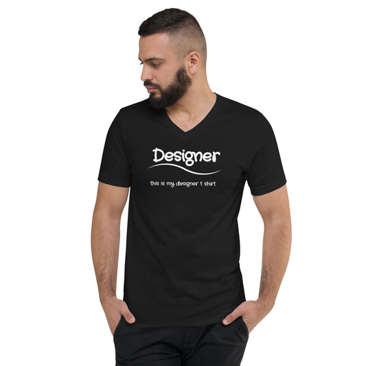 Designer Unisex V-Neck T-Shirt Black / S