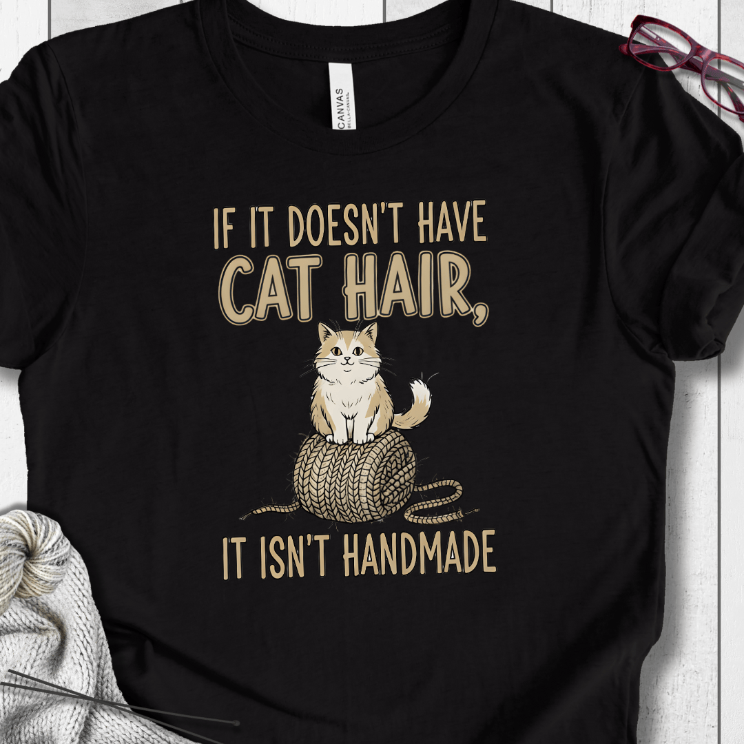 Handmade = Cat Hair T-Shirt Black / S