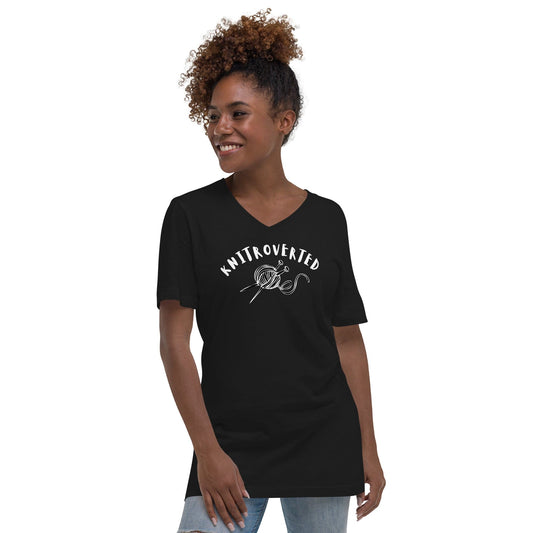 Knitroverted V-Neck T-Shirt Black / S