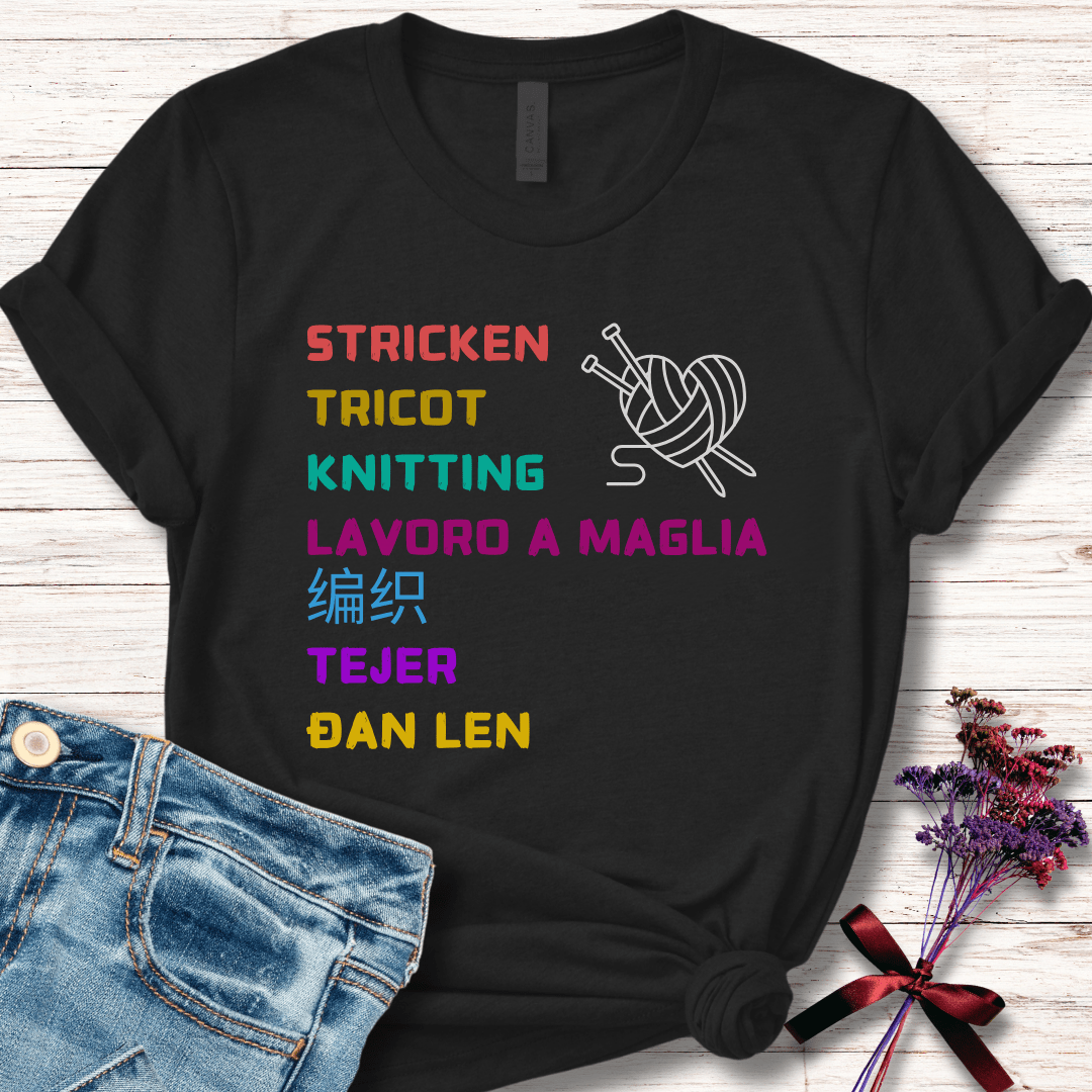 Knitting Language T-Shirt Black / S