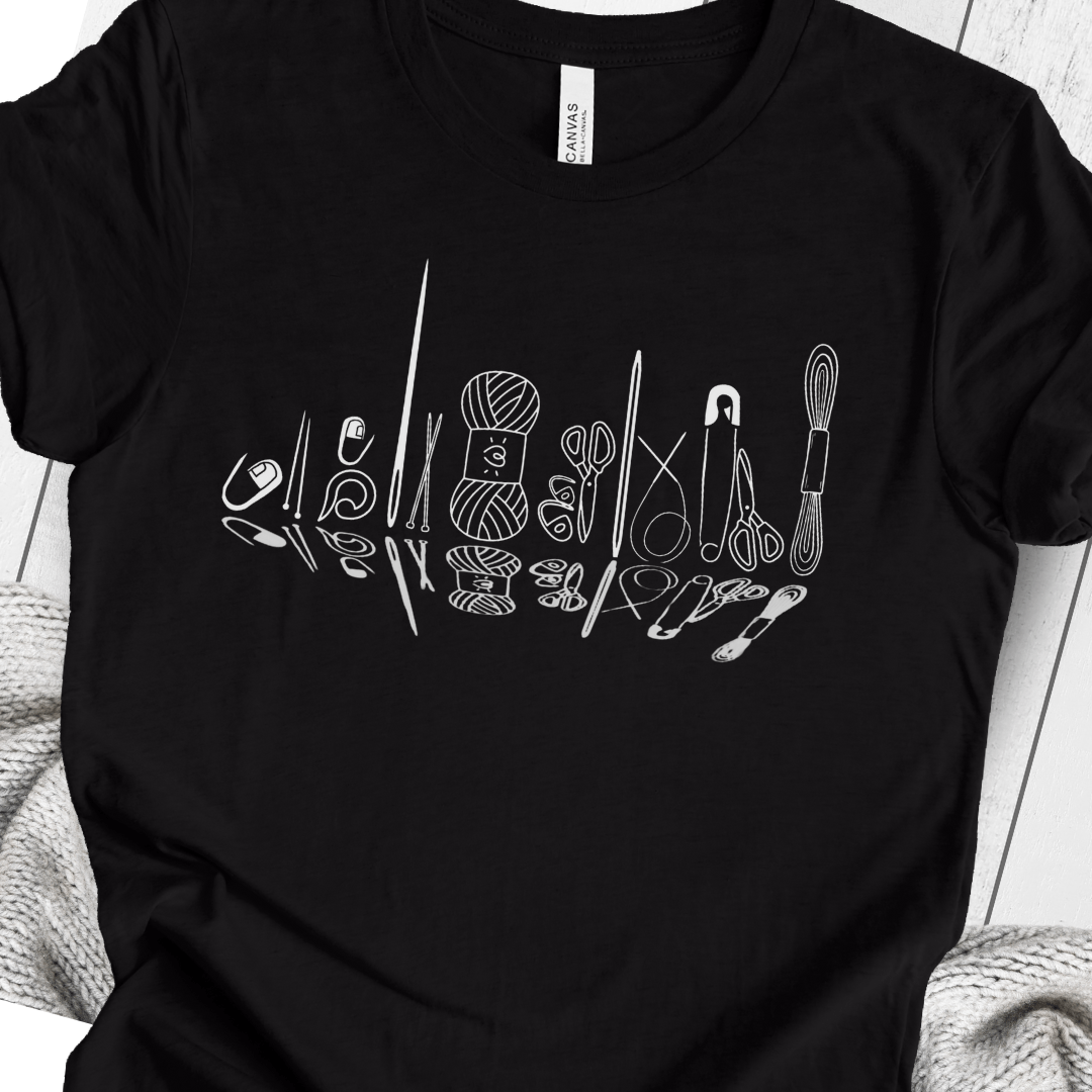 Knitting Tools Skyline T-Shirt Black / S