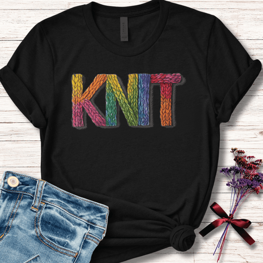 Rainbow Knit T-Shirt Black / S