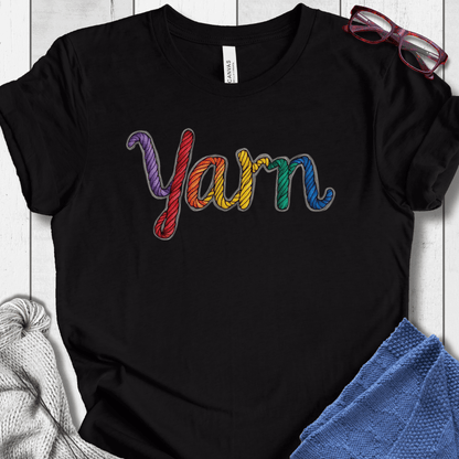 Rainbow Yarn T-Shirt Black / S