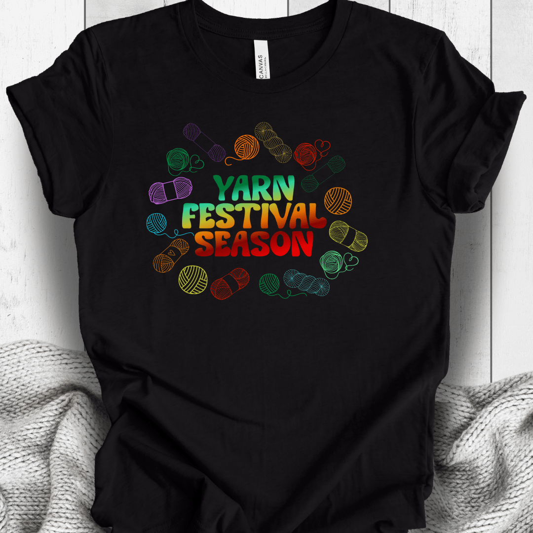 Retro Yarn Festival T-Shirt Black / S