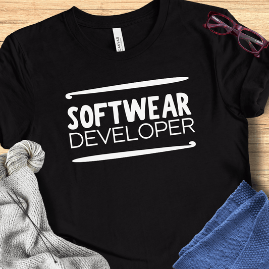 Software Developer Crochet T-Shirt Black / S