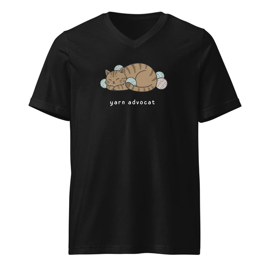 Yarn Advocat V-Neck T-Shirt Black / S