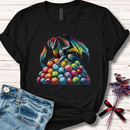 Yarn Dragon (no slogan) T-Shirt Black / S