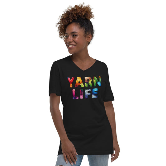 Yarn Life V-Neck T-Shirt Black / S