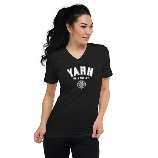 Yarn University V-Neck T-Shirt Black / S