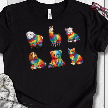 Animal Dye Splash Grid T-Shirt Black / XS