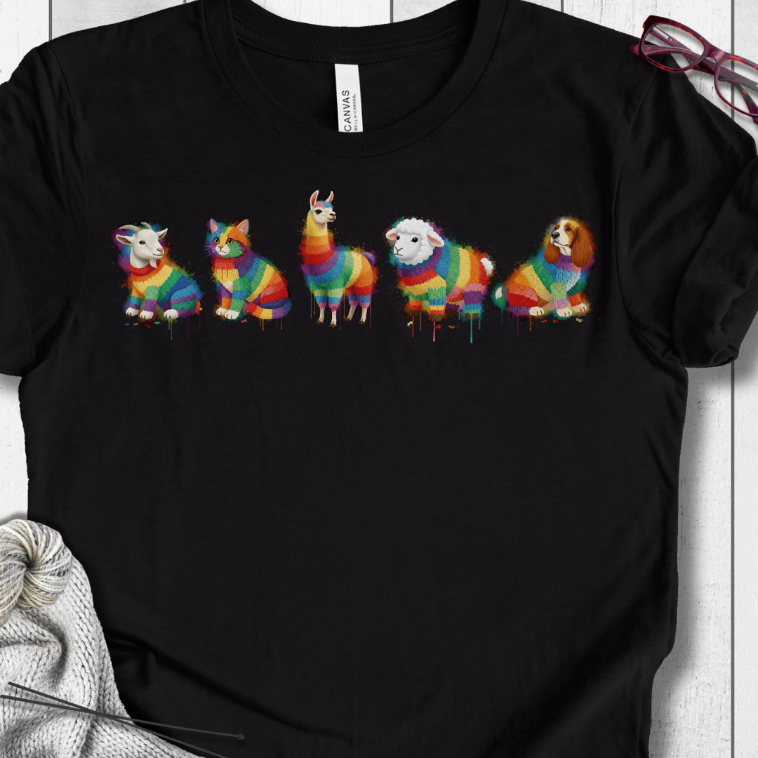 Animal Dye Splash Lineup T-Shirt Black / XS