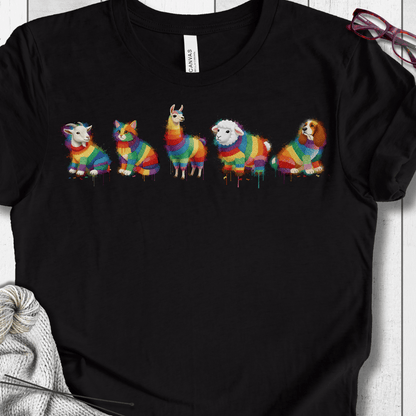 Animal Dye Splash Lineup T-Shirt Black / XS