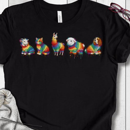 Animal Dye Splash Lineup T-Shirt Black / XS