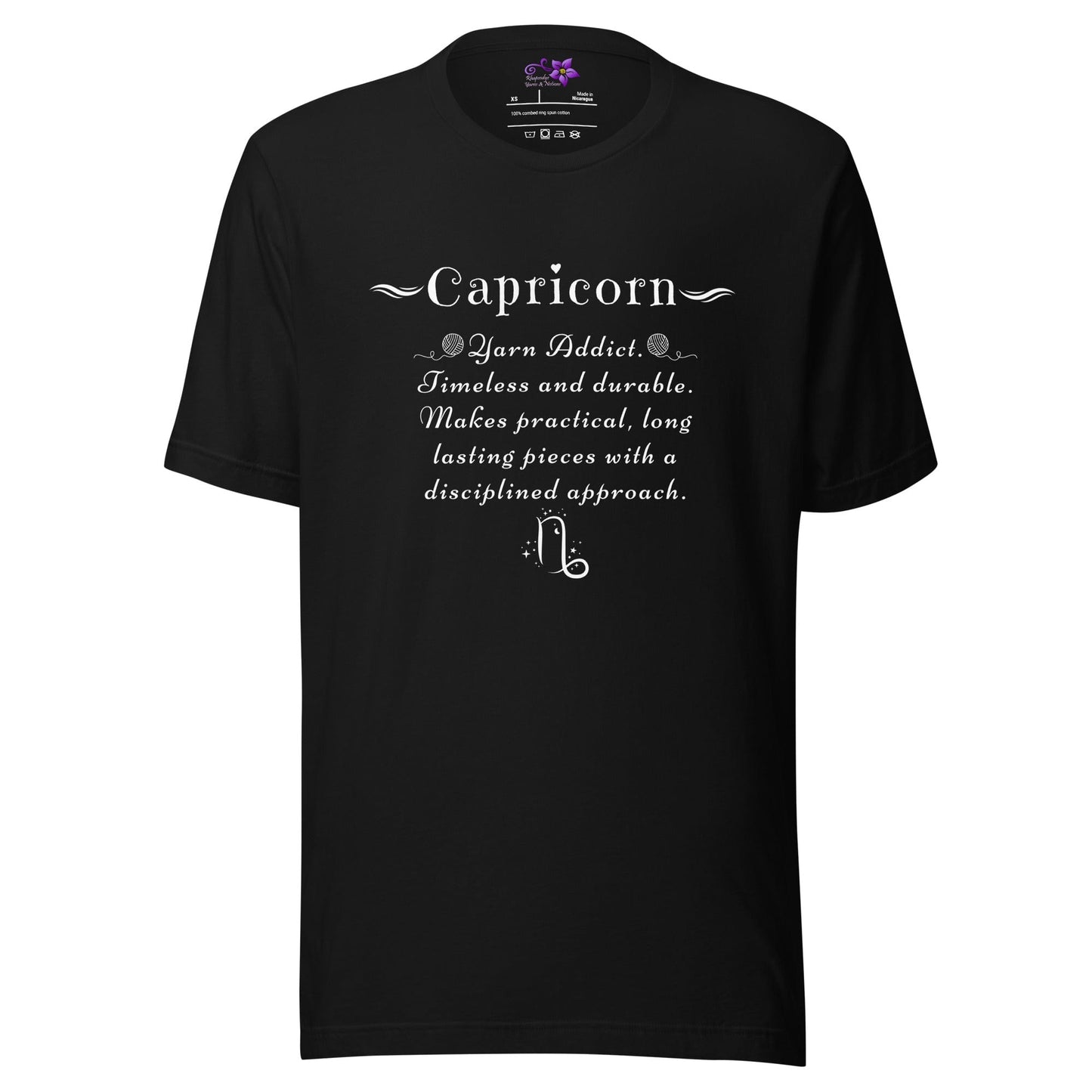 Crafters Zodiac - Capricorn Crew Neck T-Shirt Black / XS