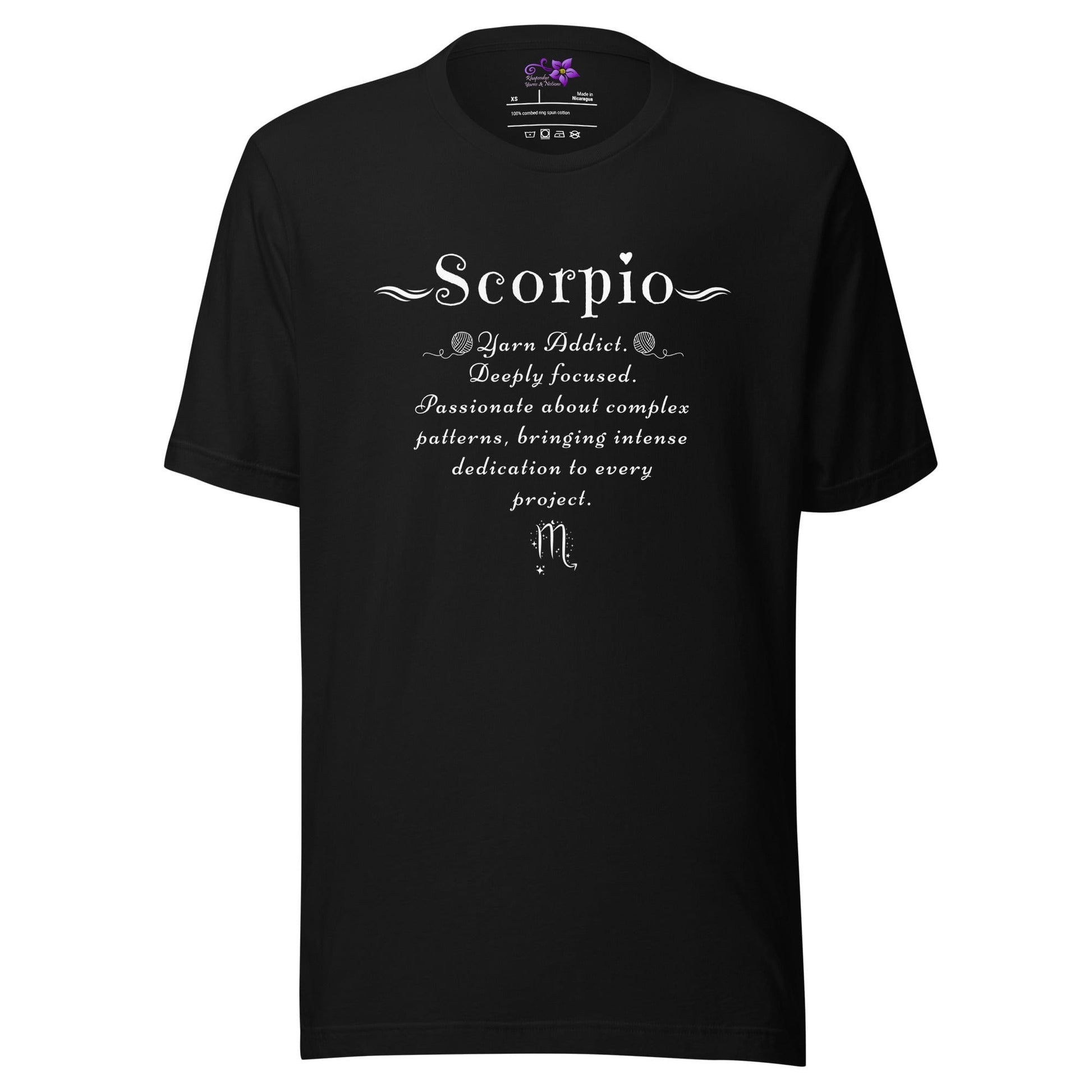 Crafters Zodiac - Scorpio Crew Neck T-Shirt Black / XS