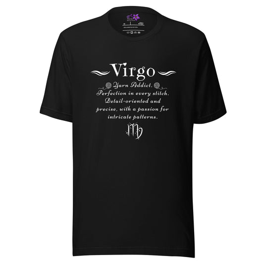 Crafters Zodiac - Virgo Crew Neck T-Shirt Black / XS