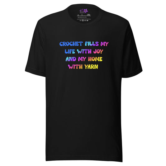 Crochet fills my life Crew Neck T-Shirt Black / XS