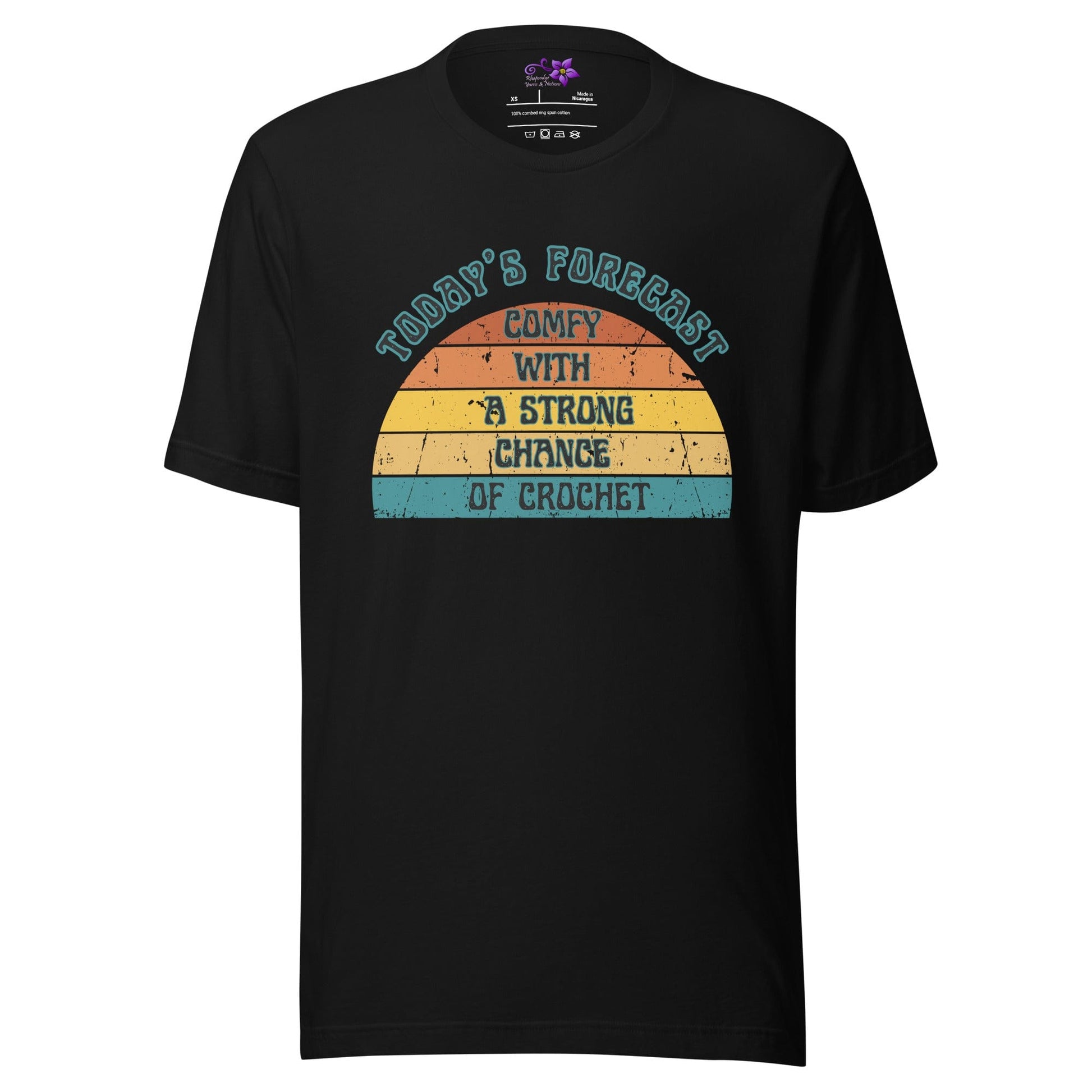 Crochet Forecast Crew Neck T-Shirt Black / XS