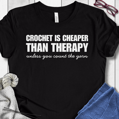 Crochet is Cheaper T-Shirt Black / XS