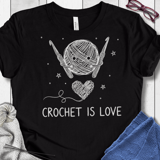Crochet is Love T-Shirt Black / XS