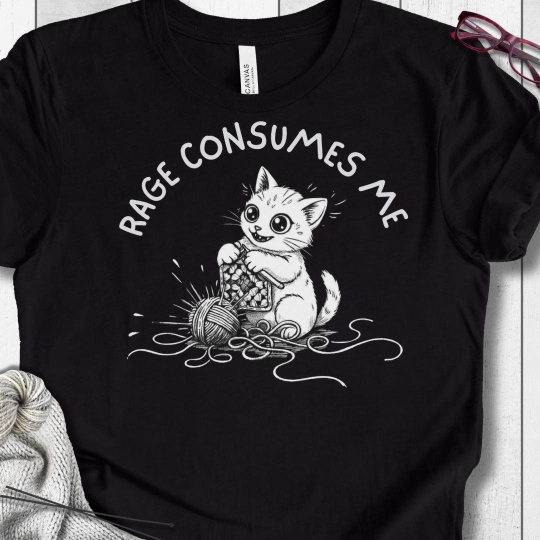 Crochet Rage Consumes Me T-Shirt Black / XS