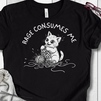 Crochet Rage Consumes Me T-Shirt Black / XS