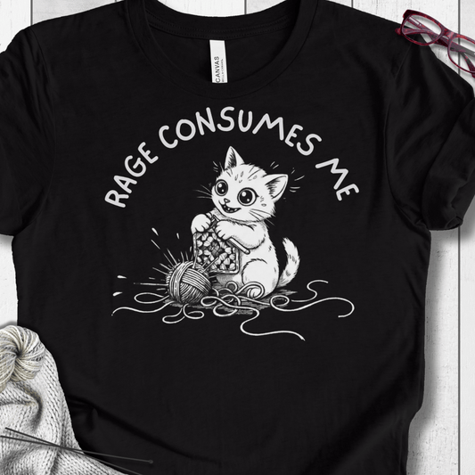 Crochet Rage Consumes Me T-Shirt Black / XS
