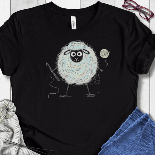 Crochet Sheepet T-Shirt Black / XS