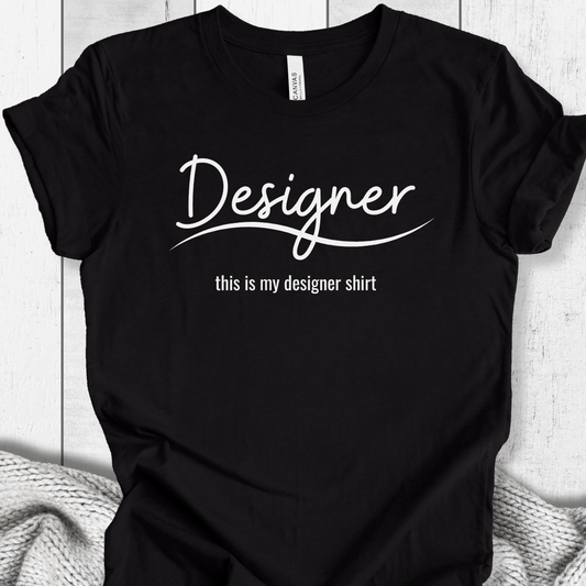 Designer Crew Neck T-Shirt Black / XS