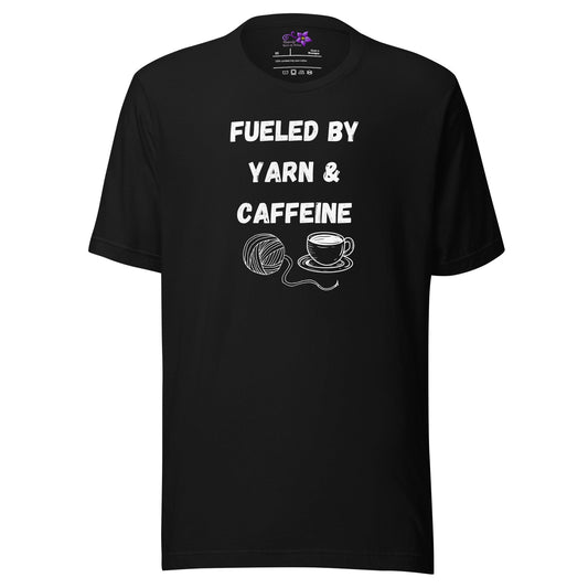 Fueled by Yarn and Caffeine Crew Neck T-Shirt Black / XS