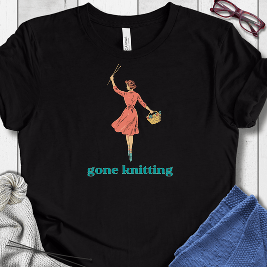 Gone Knitting T-Shirt (vintage) Black / XS