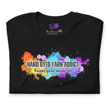 Hand Dyed Yarn Addict Crew Neck T-Shirt Black / XS