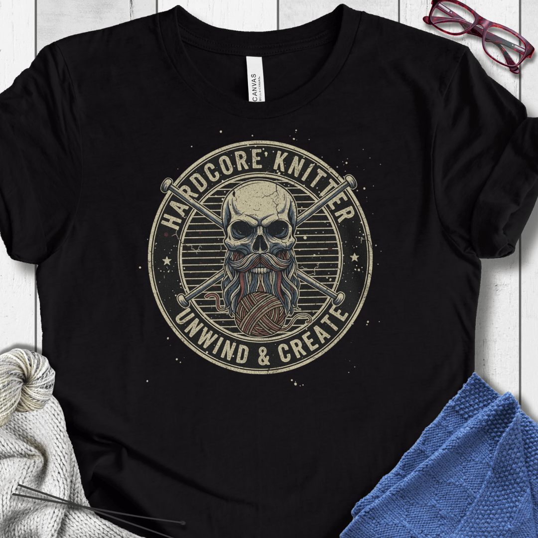 Hardcore Knitter T-Shirt Black / XS