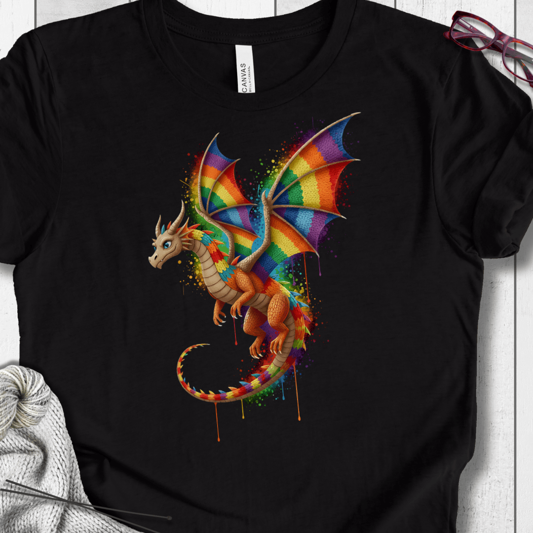 Hover Dragon Dye Splash T-Shirt Black / XS