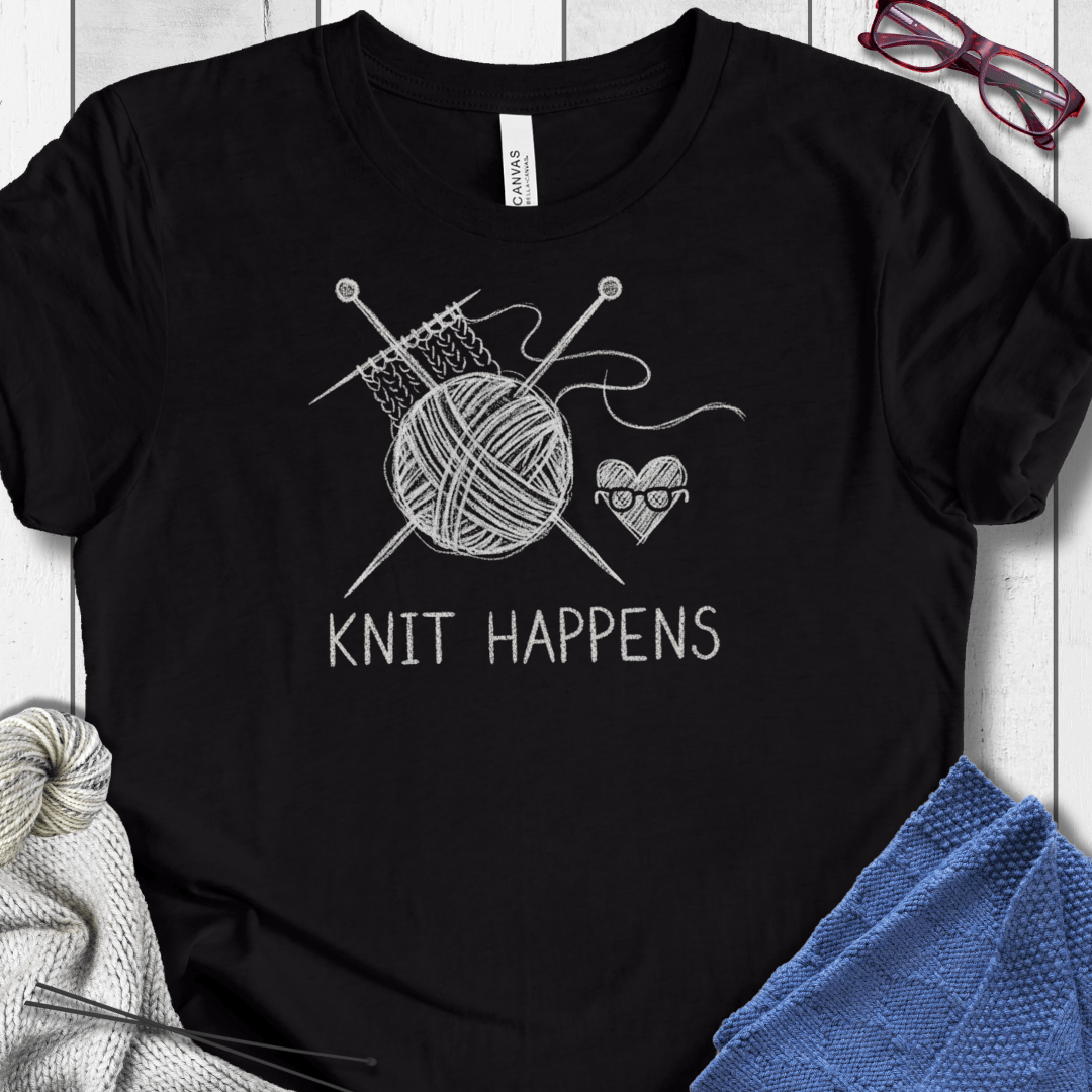 Knit Happens Sketch T-Shirt Black / XS