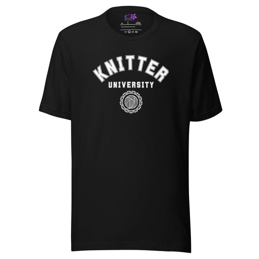 Knitter University Crew Neck T-Shirt Black / XS