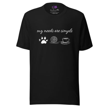 My Needs Are Simple Crew Neck T-Shirt Black / XS